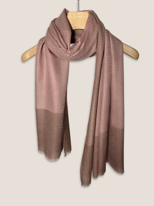 Fusion Elements - Pink-Brown, 100% Feinstes Pashmina-Kaschmir